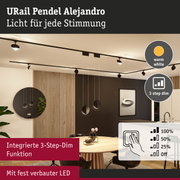 URail Pendel Alejandro schwarze LED-Pendelleuchte mit 3-Stufen-Dimmfunktion für warmweißes Licht