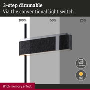 Black floor lamp with felt shade and 3-step dimmable warm white light for living rooms