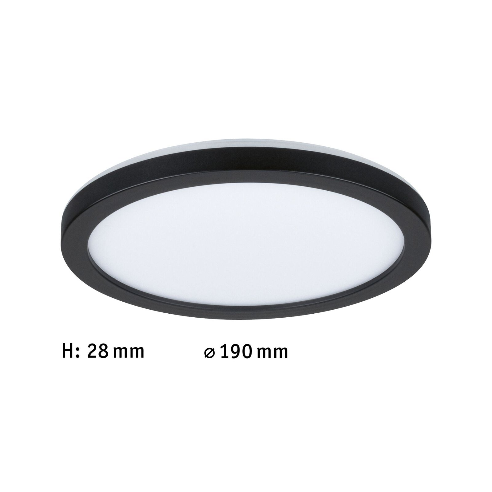 Panneau LED Atria Shine Backlight rond 190mm 11,2W 850lm 3000K Noir