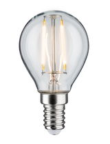 Klassische LED-Glühbirne mit transparentem Glas und E14-Fassung für energiesparende Beleuchtung
