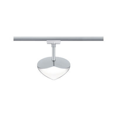 Silberne LED-Schienenleuchte mit herzförmigem Leuchtkopf aus Metall für moderne Innenbeleuchtung