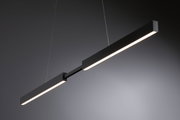 Suspension LED noire en métal avec lumière blanc chaud pour intérieurs modernes