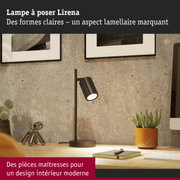 Lampe à poser Lirena noire en métal avec design lamellaire pour un intérieur moderne