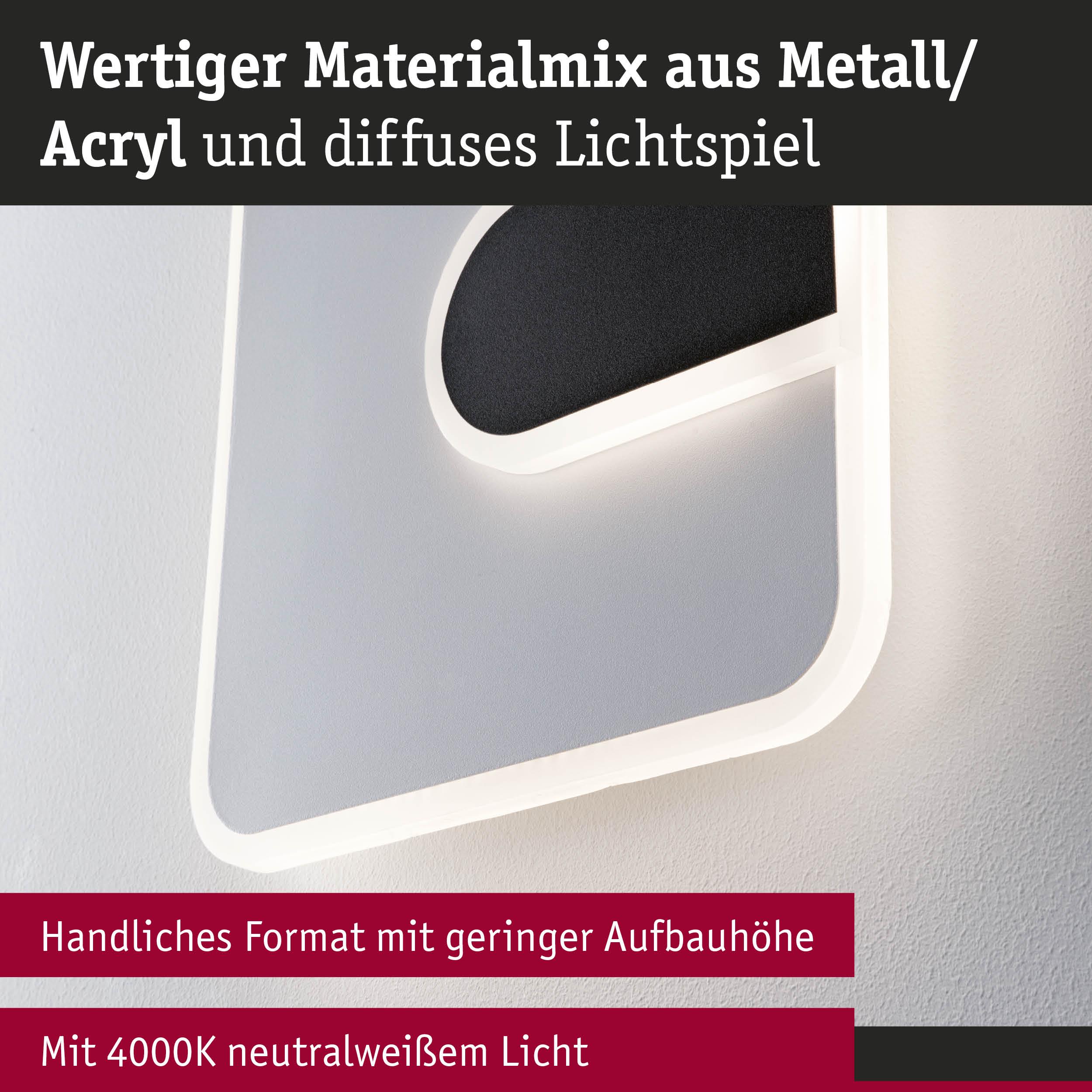 Moderne Wandlampe aus Metall und Acryl in Weiß mit 4000K neutralweißem Licht und diffusem Lichtspiel