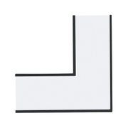 White corner connector with black frame made of plastic for LED light strips, modern design