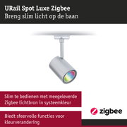 Moderne zilveren URail Spot Luxe Zigbee spot met RGB-licht voor slimme verlichting