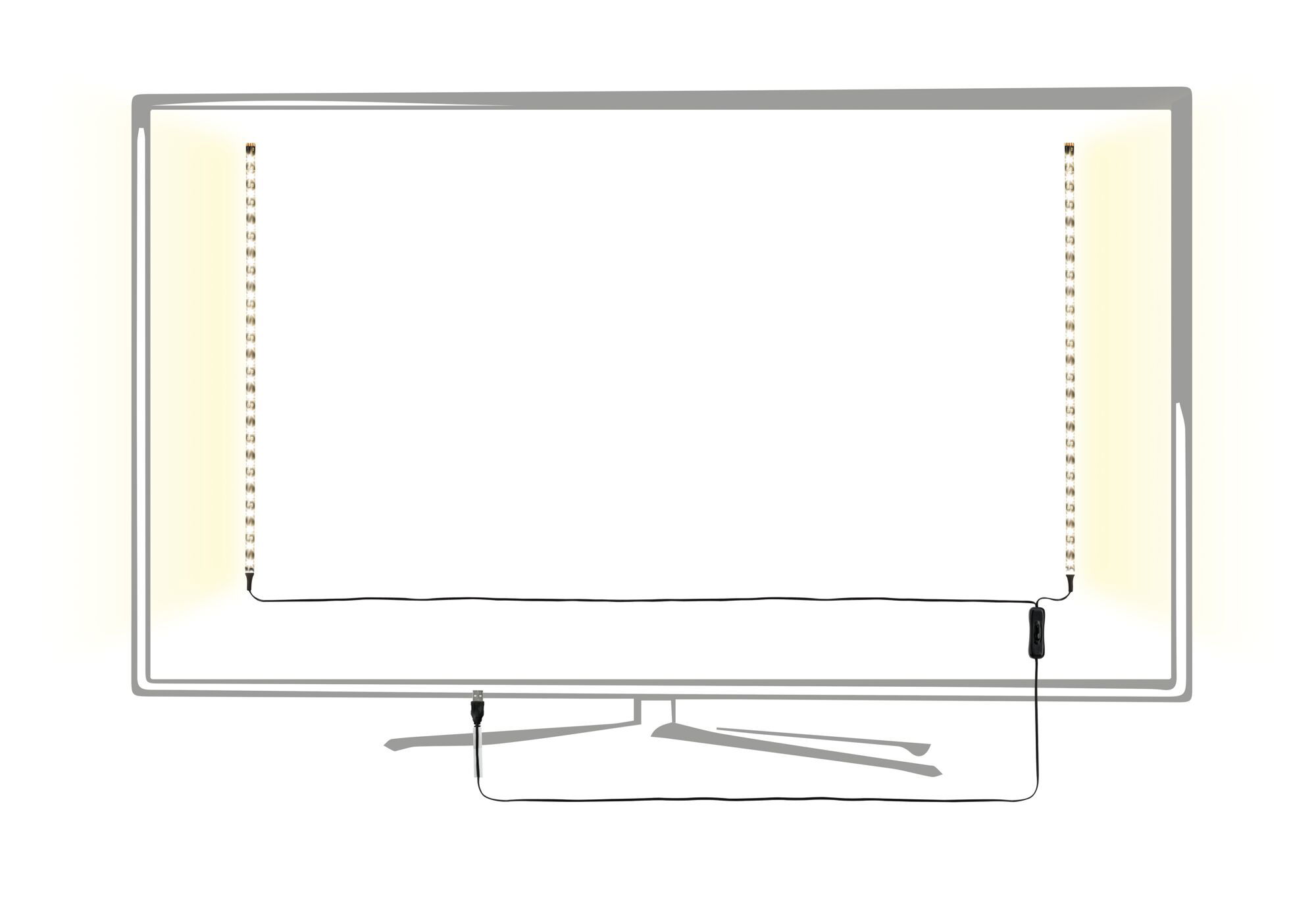 Strip USB LED 0,5m 2x1W 120lm/m 50 LEDs/m 3000K