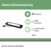 Zwarte LED-lamp met kabel voor flexibele lichtinrichting en eenvoudige montage
