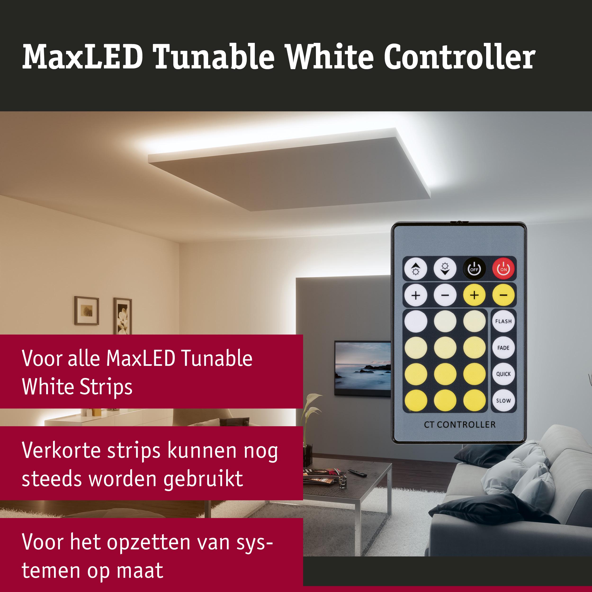 MaxLED Tunable White Controller afstandsbediening voor dimbare witte LED-strips met instelbare lichtregeling