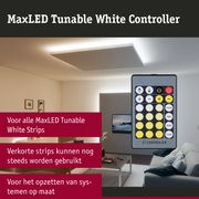 Afstandsbediening voor MaxLED Tunable White Controller met gele knoppen voor verlichting in woonkamer