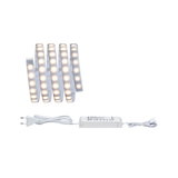 Flexible LED light strip with white power supply and plug for modern room lighting