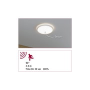 Runde weiße LED-Deckenleuchte mit integriertem Sensor und 90° Bewegungsbereich für energiesparende Beleuchtung