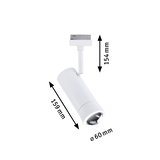 Spot LED blanc en métal de 159 mm de long et 60 mm de diamètre pour éclairage moderne