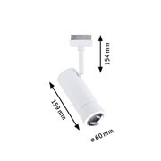 Spot LED blanc en métal de 154 mm de hauteur et 60 mm de diamètre, luminaire moderne pour intérieur