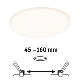 Rundes LED-Deckenlicht in Weiß mit verstellbarem Einbaumaß 45 bis 160 mm für Wohnräume