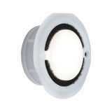 Witte kunststof inbouwspot met zwarte afdichtring, LED-verlichting voor binnen