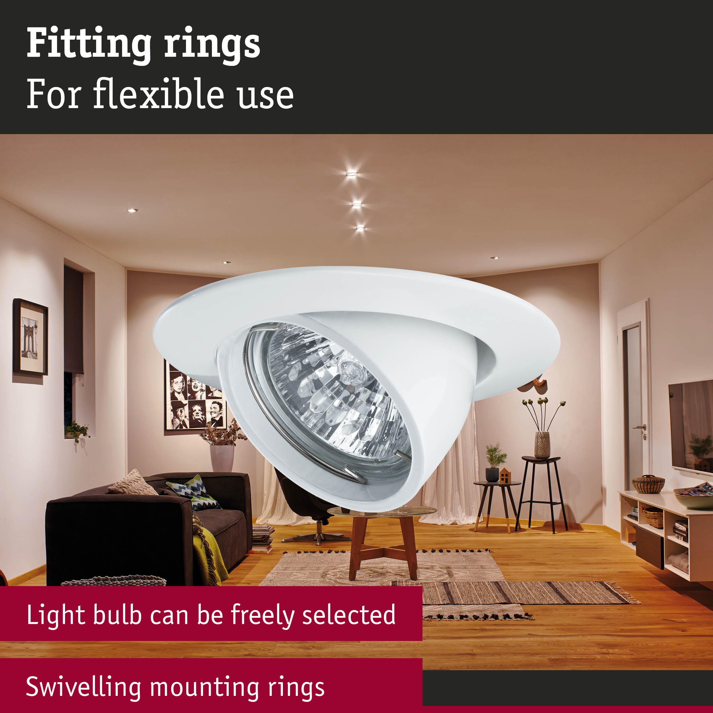 Premium Downlight round 99mm 45° GU5,3 max. 50W 12V dimmable White
