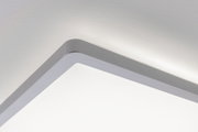 Eckige Deckenleuchte mit grauem Aluminiumrahmen und indirektem weißem LED-Licht für modernes Wohnen