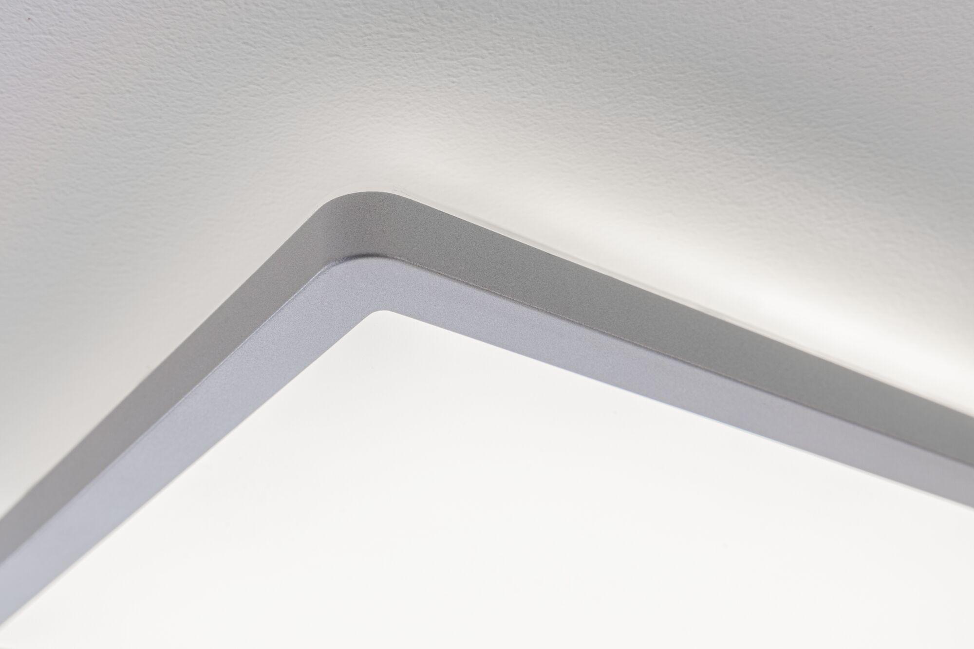 Eckige Deckenleuchte mit grauem Aluminiumrahmen und indirektem weißem LED-Licht für modernes Wohnen