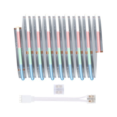 Multicolour LED light strips with connector and cable for versatile interior lighting solutions