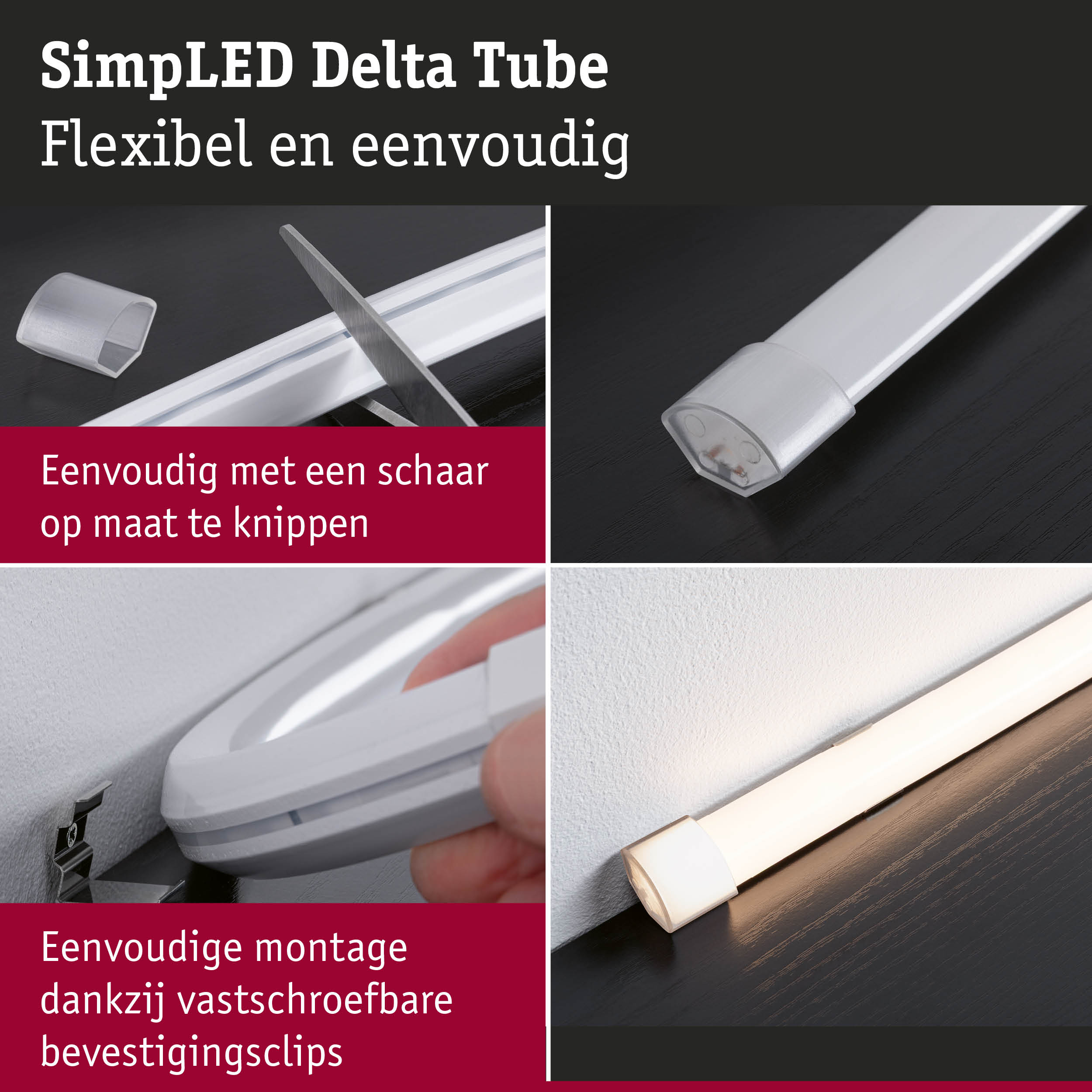Flexibele witte LED-buis van kunststof, eenvoudig op maat te knippen met schaar, LED-verlichting
