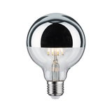 Half-mirrored LED bulb with E27 base made of clear glass for energy-efficient lighting