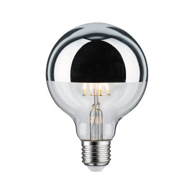 Ampoule LED à moitié miroir avec culot E27 en verre transparent pour éclairage économique