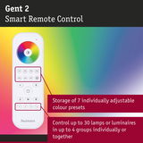 White Gent 2 Smart Remote Control with 7 adjustable colour presets and control for up to 30 lamps
