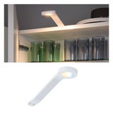 Witte LED onderbouwlamp met warm wit licht voor keukenplanken en glazen