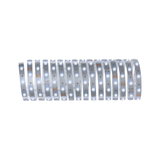 Flexible white LED strip with silver base for modern lighting applications and decoration.