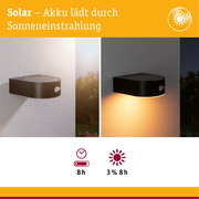 Solar LED Außenwandleuchte Eileen Bewegungsmelder insektenfreundlich IP44 2200K 300lm Schwarz
