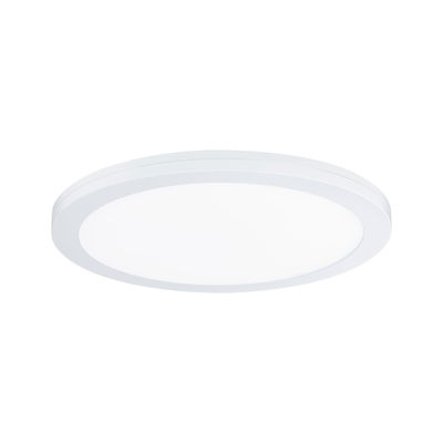 Runde weiße LED-Deckenleuchte mit flachem Design aus Kunststoff für moderne Innenräume