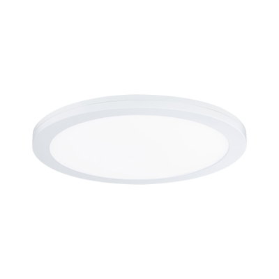 Plafonnier LED rond blanc au design plat en plastique pour intérieurs modernes
