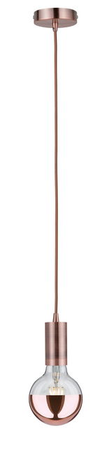 Hanglamp met koperen fitting en halfspiegelende glazen lamp voor moderne woonruimtes