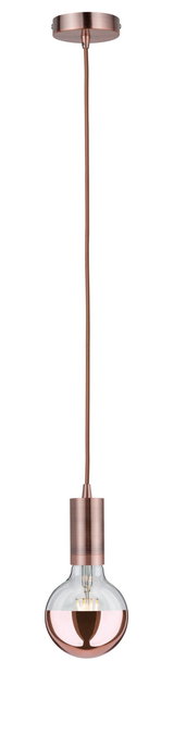 Hanglamp met koperen fitting en halfspiegelende glazen lamp voor moderne woonruimtes