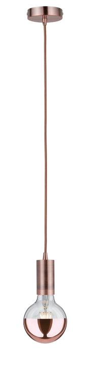 Hanglamp met koperen fitting en halfspiegelende glazen lamp voor moderne binnenverlichting