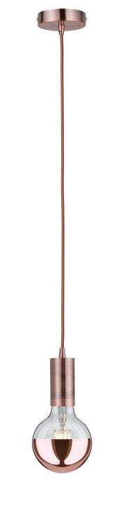 Hanglamp met koperen fitting en halfspiegelende glazen lamp voor moderne binnenverlichting