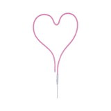 Pink LED light tube shaped as heart with white cable for decorative lighting use