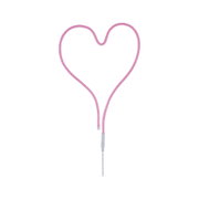 Pink LED light tube shaped as heart with white cable for decorative lighting use
