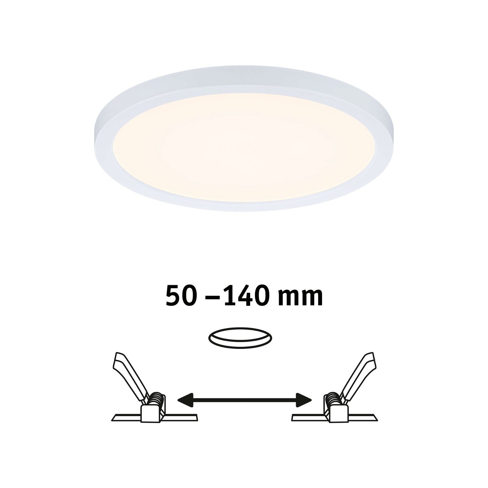 VariFit LED Einbaupanel Dim to Warm Areo IP44 rund 175mm 2000 - 4000K Weiß matt