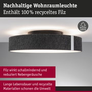 Nachhaltige Wohnraumleuchte mit grauem Filz aus 100% recyceltem Material, energiesparende Deckenlampe