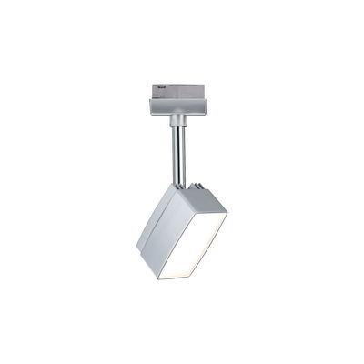Projecteur LED carré moderne en métal argenté pour éclairage intérieur flexible et orientable