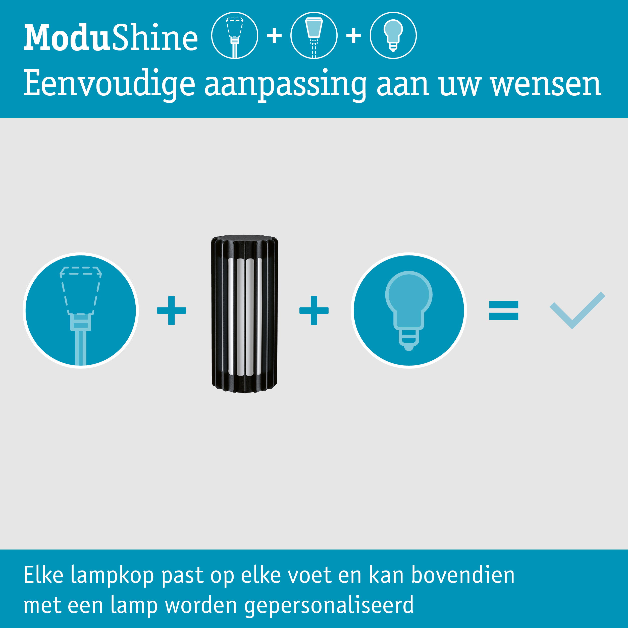 ModuShine Kap Ferina IP44 cilindrisch Antraciet