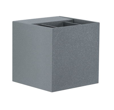Gray square outdoor wall light made of metal with textured surface for modern lighting solutions
