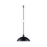 Suspension noire en métal demi-sphère avec long câble pour éclairage intérieur moderne