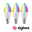 230 V Standard Smart Home Zigbee 3.0 LED Candle E14 3x470lm 3x5W RGBW+ dimmable Matt Three Zigbee RGB LED bulbs with colorful gradient caps and E14 base for smart home lighting solutions