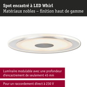 Spot encastré LED Whirl en matériaux nobles avec finition blanche pour éclairage intérieur moderne