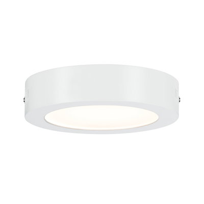 Rund hvid LED-loftlampe i metal med varmt hvidt lys til moderne indretning