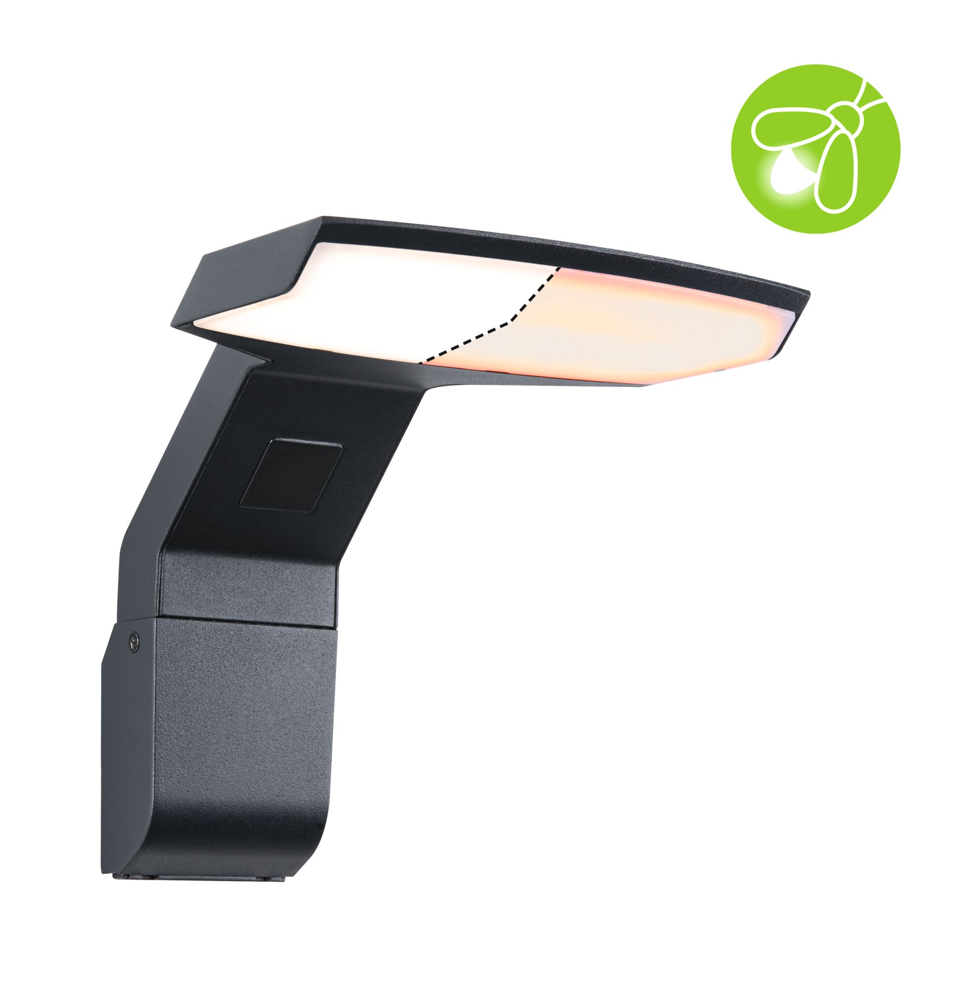 Schwarze LED-Außenwandleuchte mit warmweißem Licht und energiesparender Technologie für Garten und Terrasse