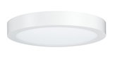 Round white LED ceiling light with matte plastic diffuser for modern indoor lighting